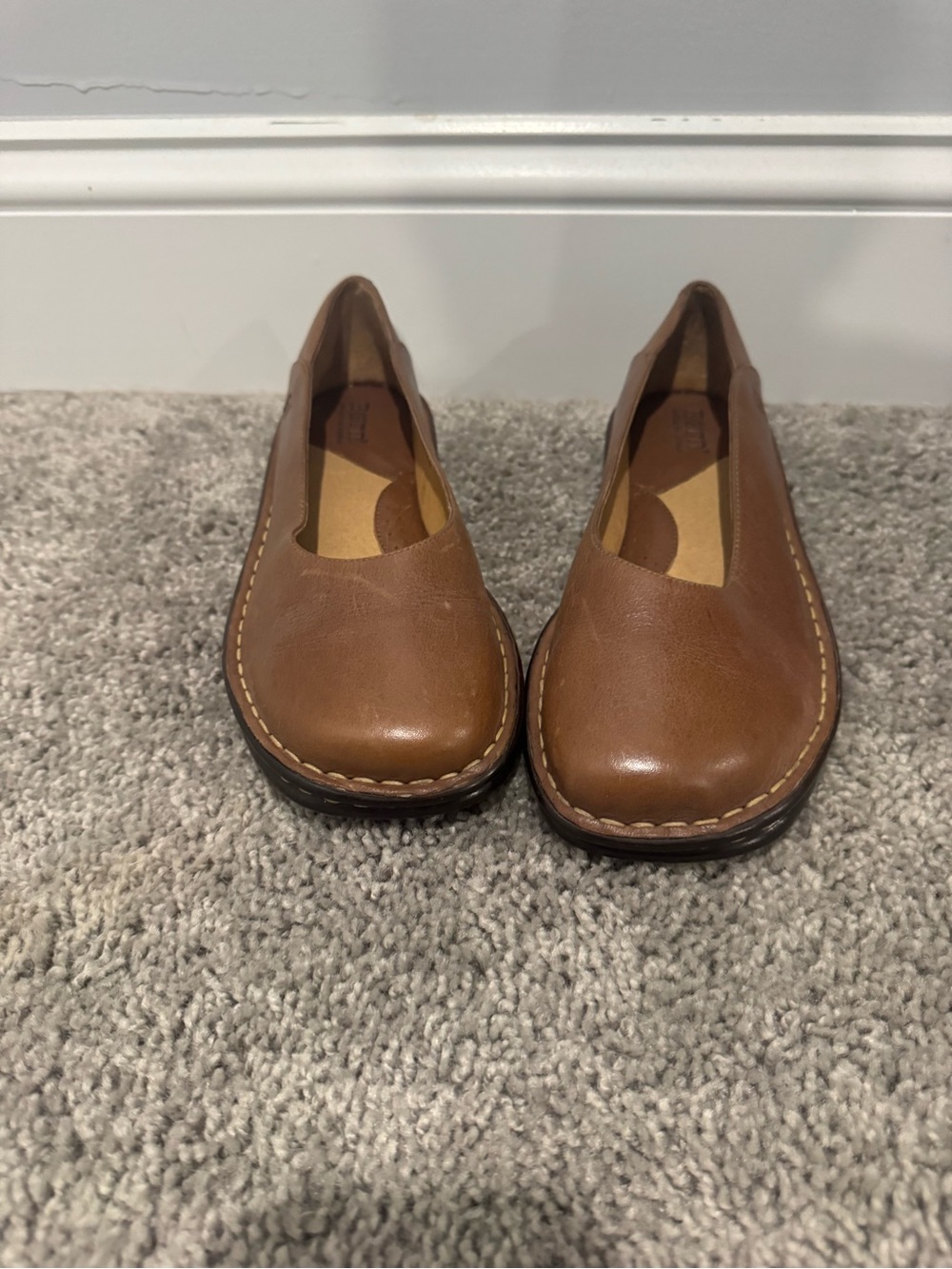 Born Women’s Tan Leather Slip-On Loafers
